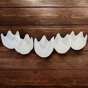 Set of 5 Partylite‎ Frosted Lotus Blossom Votive Candle Holders 2"